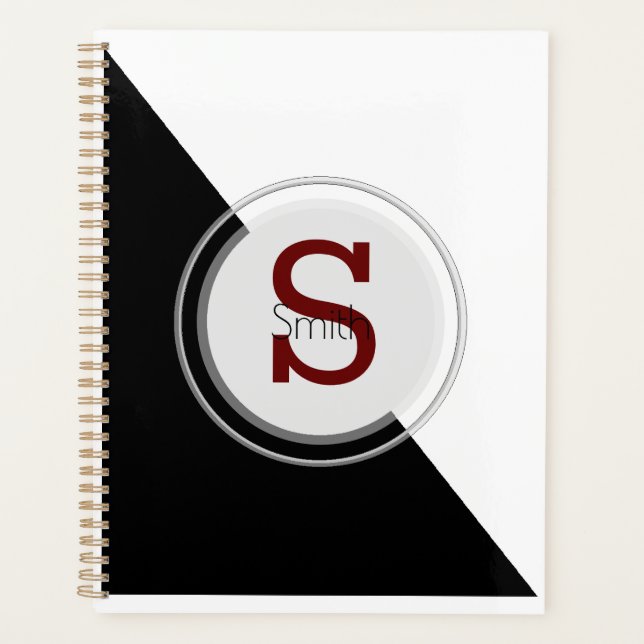 Agenda Monograma y Bloque de nombres Planner gráfico diar (Anverso)