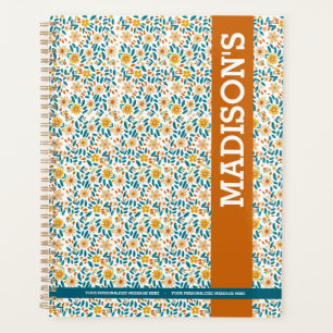 Agenda Monograma y nombre floral personalizado