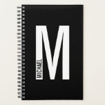 Agenda Monograma y nombre negrita personalizado moderno<br><div class="desc">Diseño de Monograma Moderno con letra monográfica personalizada "M" y nombre en negrita moderna sans serif estilo tipo de letra.</div>