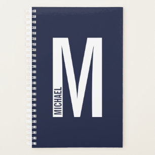 Agenda Monograma y nombre negrita personalizado moderno