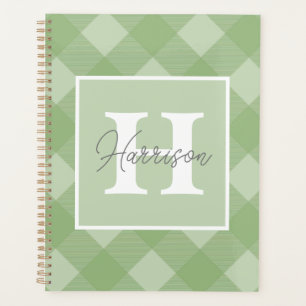 Agenda Monograma y nombre personalizados con placa verde