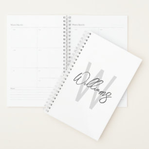 Agenda Monograma y nombre personalizados de escritura mod