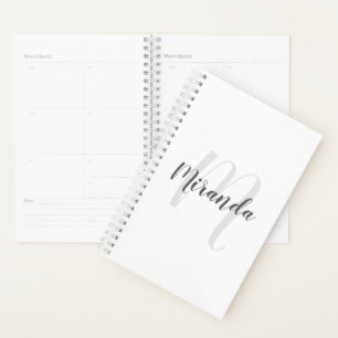 Agenda Monograma y nombre personalizados de escritura mod