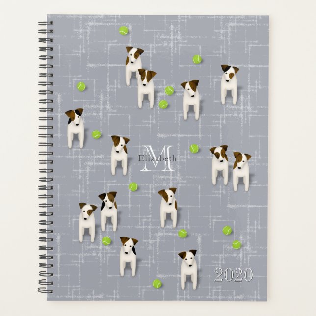 Agenda Monogramación de la pizarra de Parson Jack Russell (Anverso)