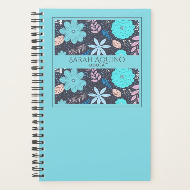 Agenda Monogramada Floral Doula O Partera (Anverso)