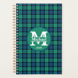 Agenda Monogramado de color azul y verde