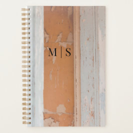 Agenda Monogramado Dusty Blue Y Terra Cotta