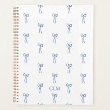 Monogramado Little Bow Blue Planner