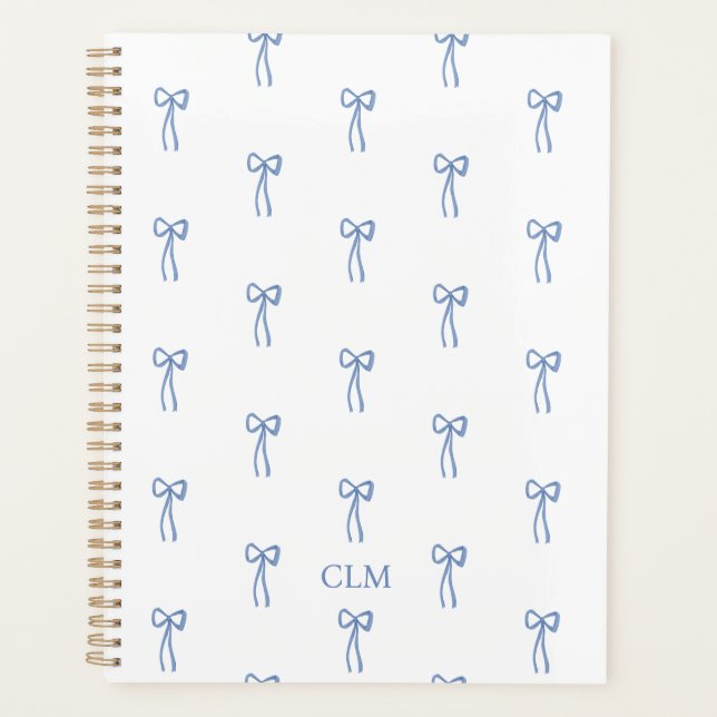 Agenda Monogramado Little Bow Blue Planner (Anverso)