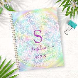 Agenda Monogramado Mandala Neon Holographic 2022 2023