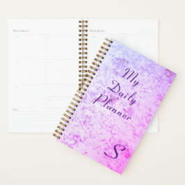 Agenda Monogramado rosa y morado mareado
