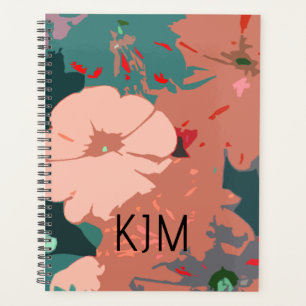 Agenda Monogramas de flores silvestres regalo de nombre p