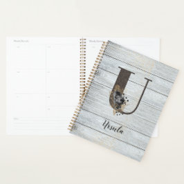 Agenda Monogramed Elegant Gótico moderno Rosa negro U