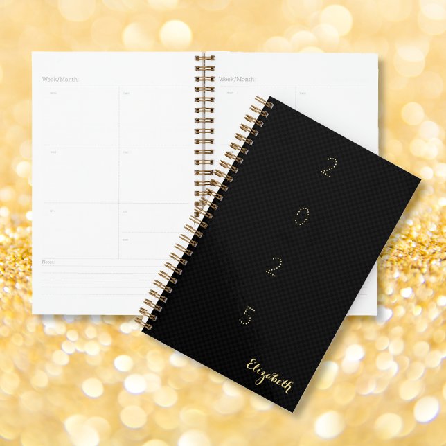 Agenda Monogrammed Black Gold Weekly Monthly 2025 Planner (Monogrammed Black Gold Weekly Monthly 2025 Planner)