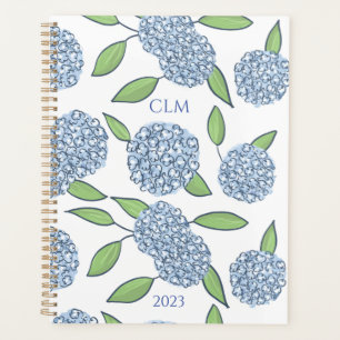 Agenda Monogrammed Hydrangea Planner