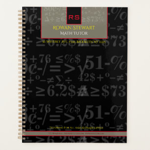 Agenda Monogrammed Math Tutor Planner
