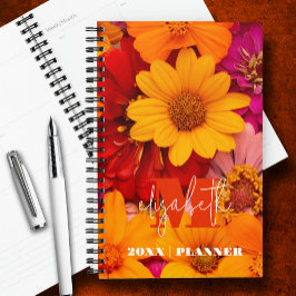 Agenda Monogrammed Vibrant Daisies