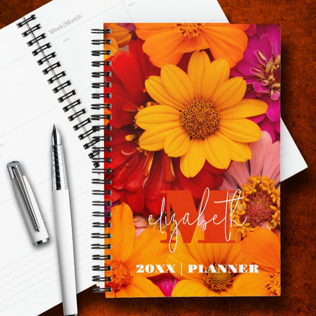 Agenda Monogrammed Vibrant Daisies (Subido por el creador)