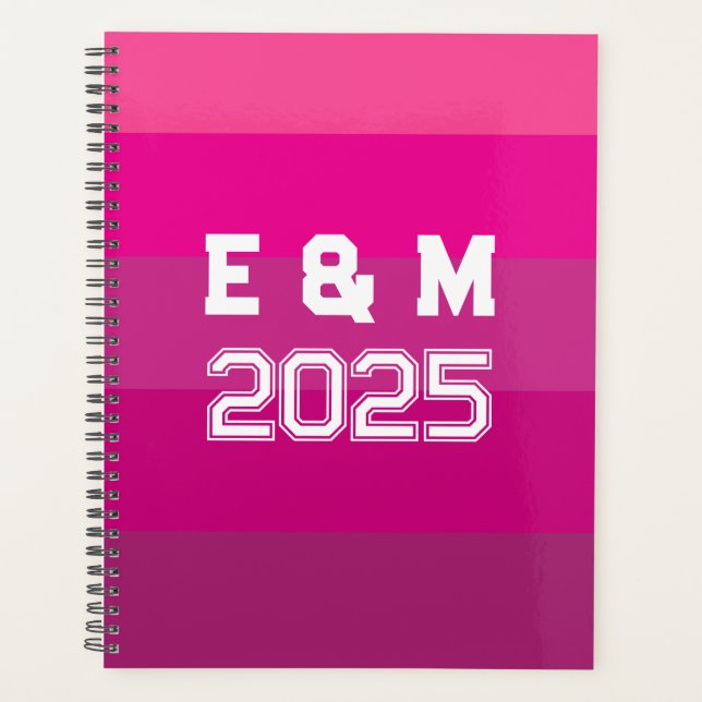 Agenda "Monogramo de personalizable y años (Anverso)