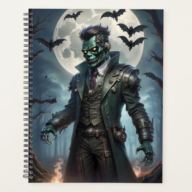 Agenda Monstruo de Halloween Steampunk Frankenstein (Anverso)