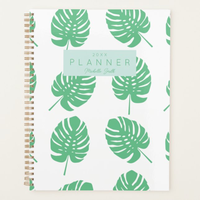 Agenda Monstruo tropical verde perrito deja personalizado (Anverso)