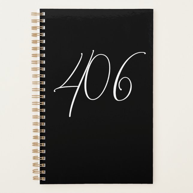 Agenda Montana 406 Negro Con Blanco (Anverso)