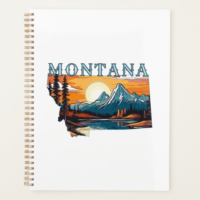Agenda Montañas de contorno de Montana (Anverso)