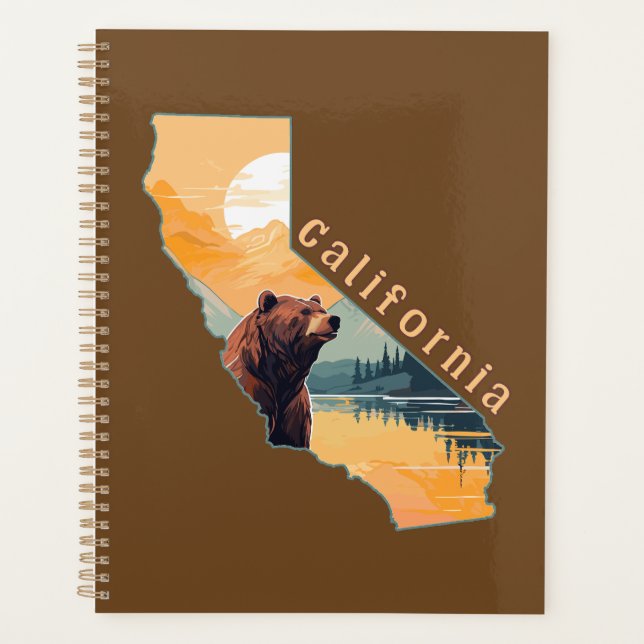Agenda Montañas de Oso de Contorno de California (Anverso)
