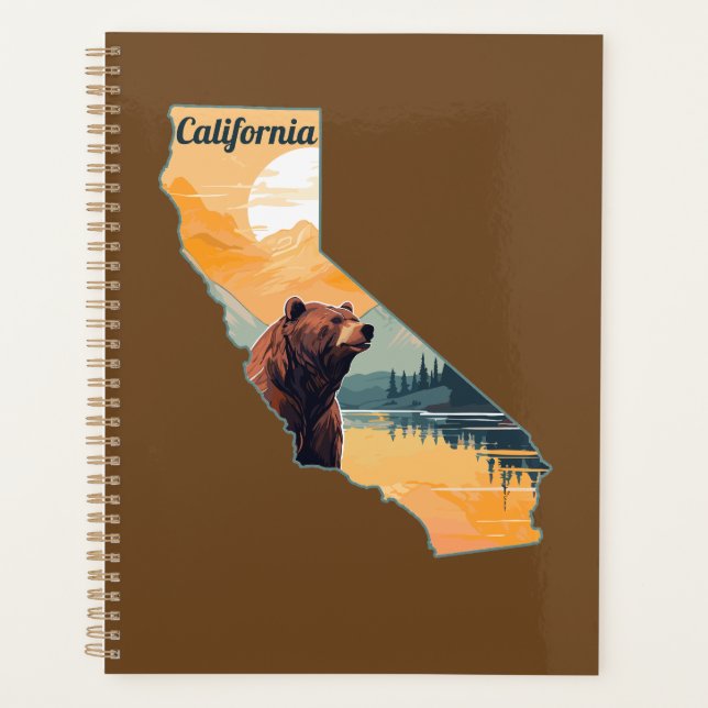 Agenda Montañas de Oso de Contorno de California (Anverso)