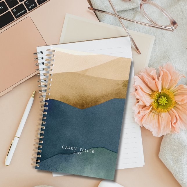 Agenda Montañas modernas | Paisaje de papel acuarela (Subido por el creador)