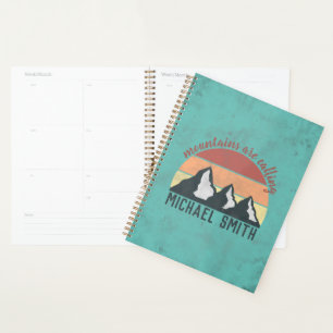 Agenda Montañas vintage pasteles están llamando monograma