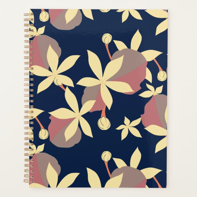 Agenda Moody Floral Rubor y Blue (Anverso)