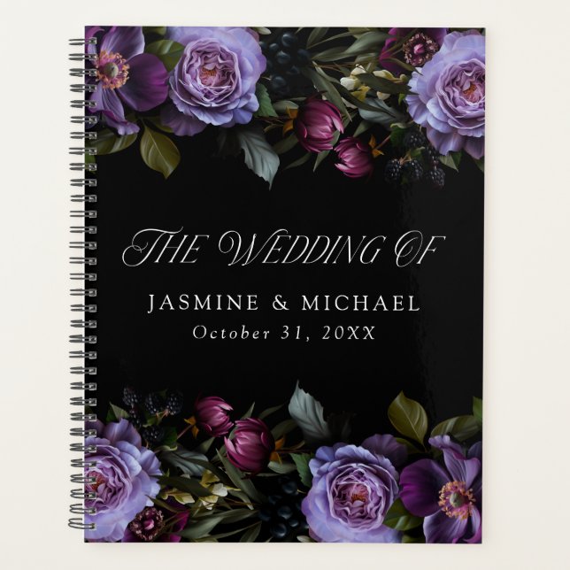Agenda Moody Gothic Purple Floral Boda (Anverso)
