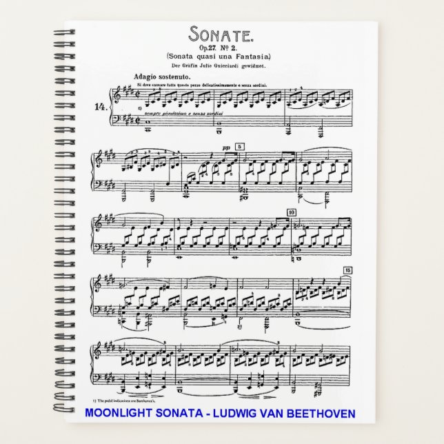 Agenda Moonlight-Sonata-Ludwig-Beethoven (Anverso)