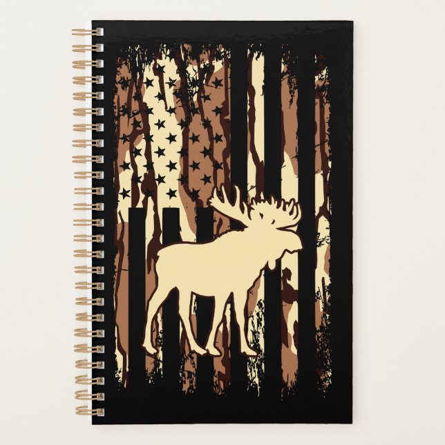 Agenda Moose US American Flag Hunting Elk (Anverso)