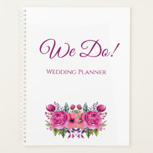Agenda Moqueta de flores rosadas de color acuarela - Boda