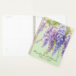 Agenda Morado acuarela glicinia floral lilac botánico