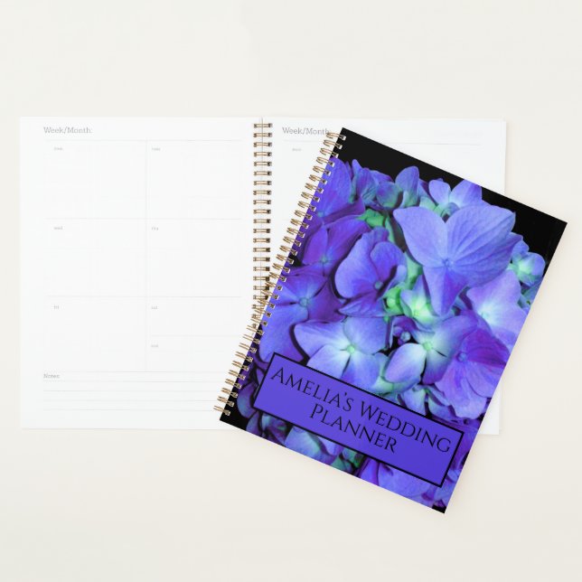 Agenda Morado floral verde azulada hidrangea (Demostración)