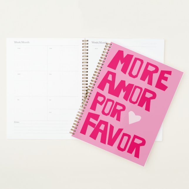 Agenda More Amor Por Favor, Pink Design Aesthetic (Demostración)