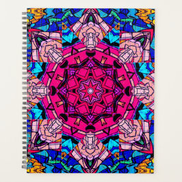 Agenda Mosaico rosa Mandala Floral Psicodélico Retro