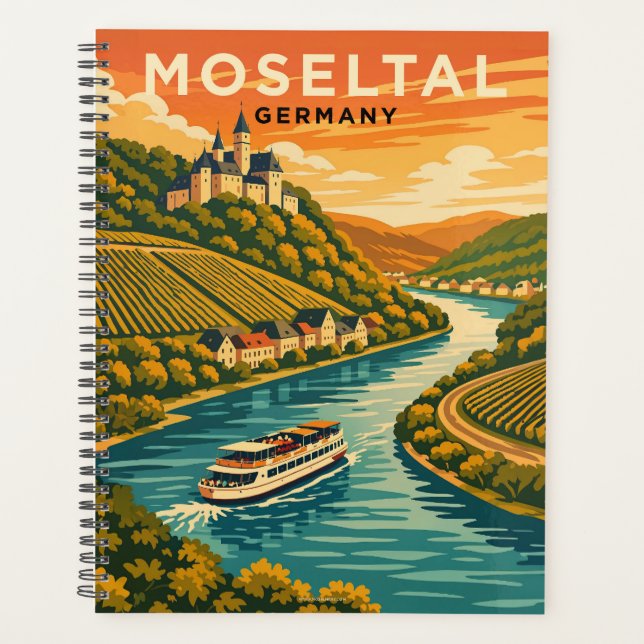 Agenda Moseltal Alemania Arte de Viaje Vintage (Anverso)