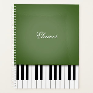 Agenda Moss Green Piano Music Keyboard Personalizado