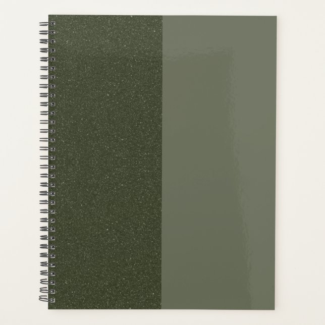 Agenda Moss Green Split Textura Personalizado de planific (Anverso)