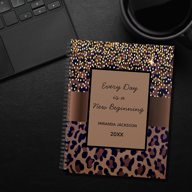 Agenda Motivación de leopardo negro marrón 2023 (Subido por el creador)