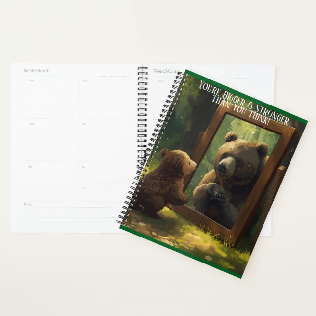 Agenda motivational bear cub calendar planner notebook  (Demostración)