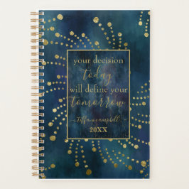Agenda Motivational Quote Blue and Gold