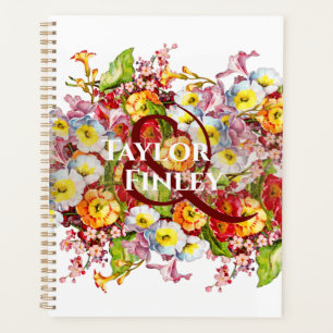 Agenda Motivo floral vintage de arte floral Primrose flor