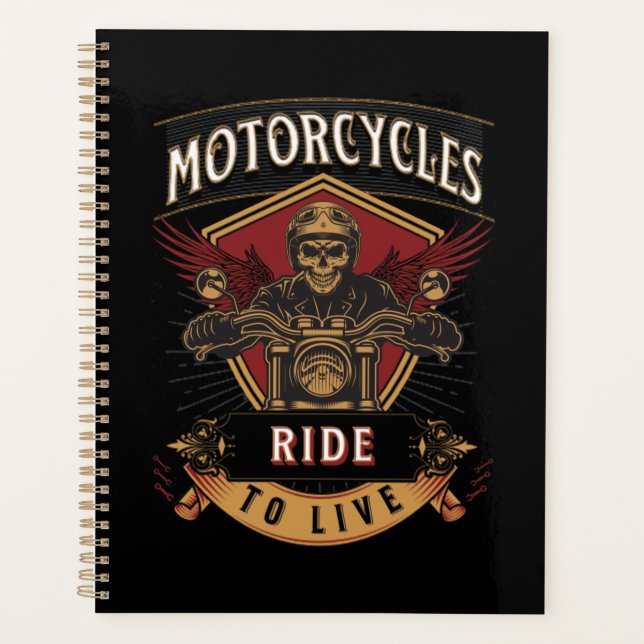 Agenda Motocicletas Skull Ride Para Vivir (Anverso)
