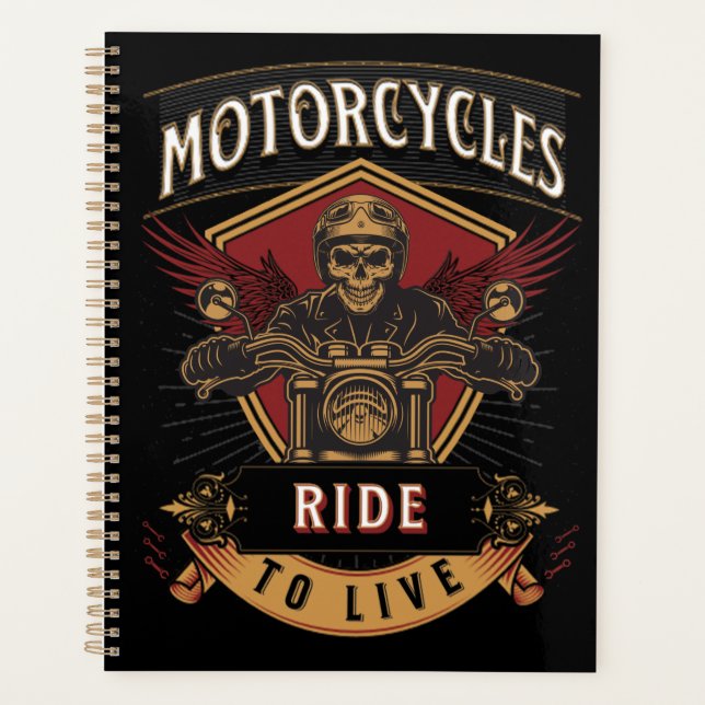Agenda Motocicletas Skull Ride Para Vivir (Anverso)