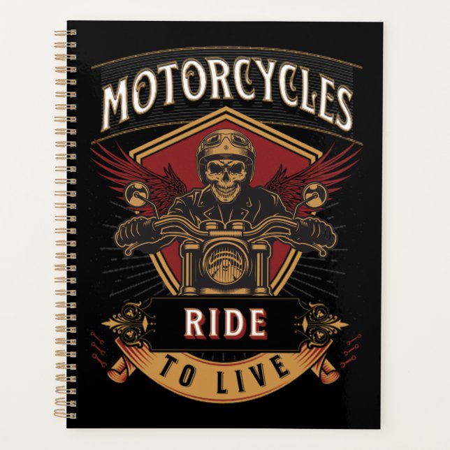Agenda Motocicletas Skull Ride Para Vivir (Anverso)